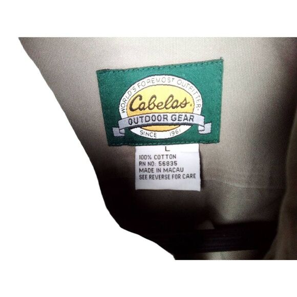 Vtg Cabela’s Men's Outdoor Gear Hunting Button Down 100% Cotton Work Shirt Size - Picture 4 of 4